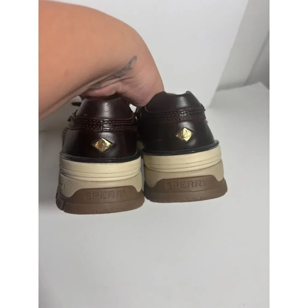 Sperry Billfish Boat Shoes Gold Cap Brown Leather Plushwave 8.5 Men's Preppy